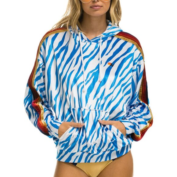 Aviator Nation Blue and Red Zebra Hoodie - Picture 1 of 7